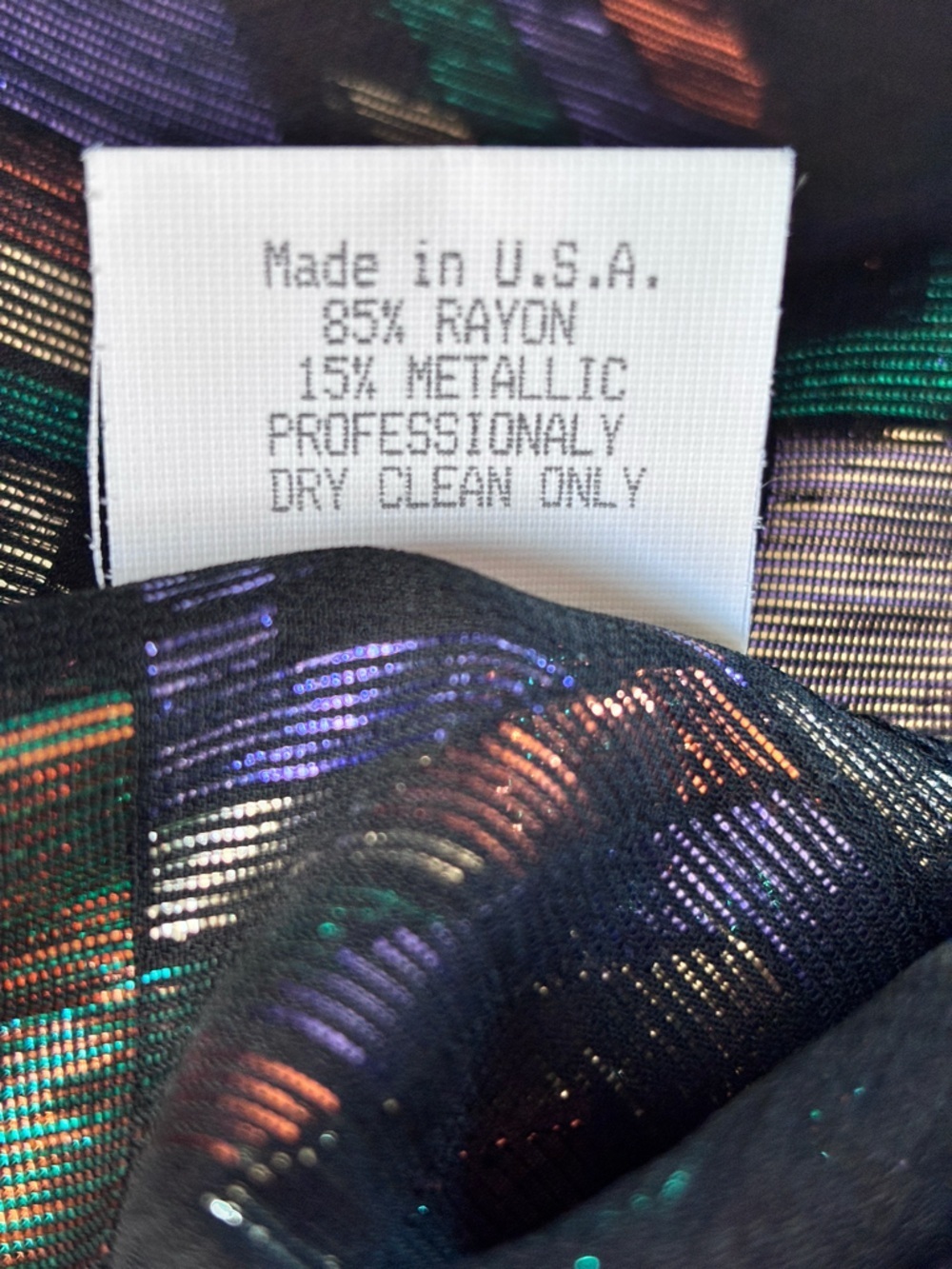 80s VTG A.C. Sport Multicolor Retro Short/Cropped Metallic Sheer Jacket Blouse - Picture 5 of 10